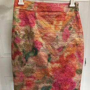 Kate Spade pink floral pencil skirt 0